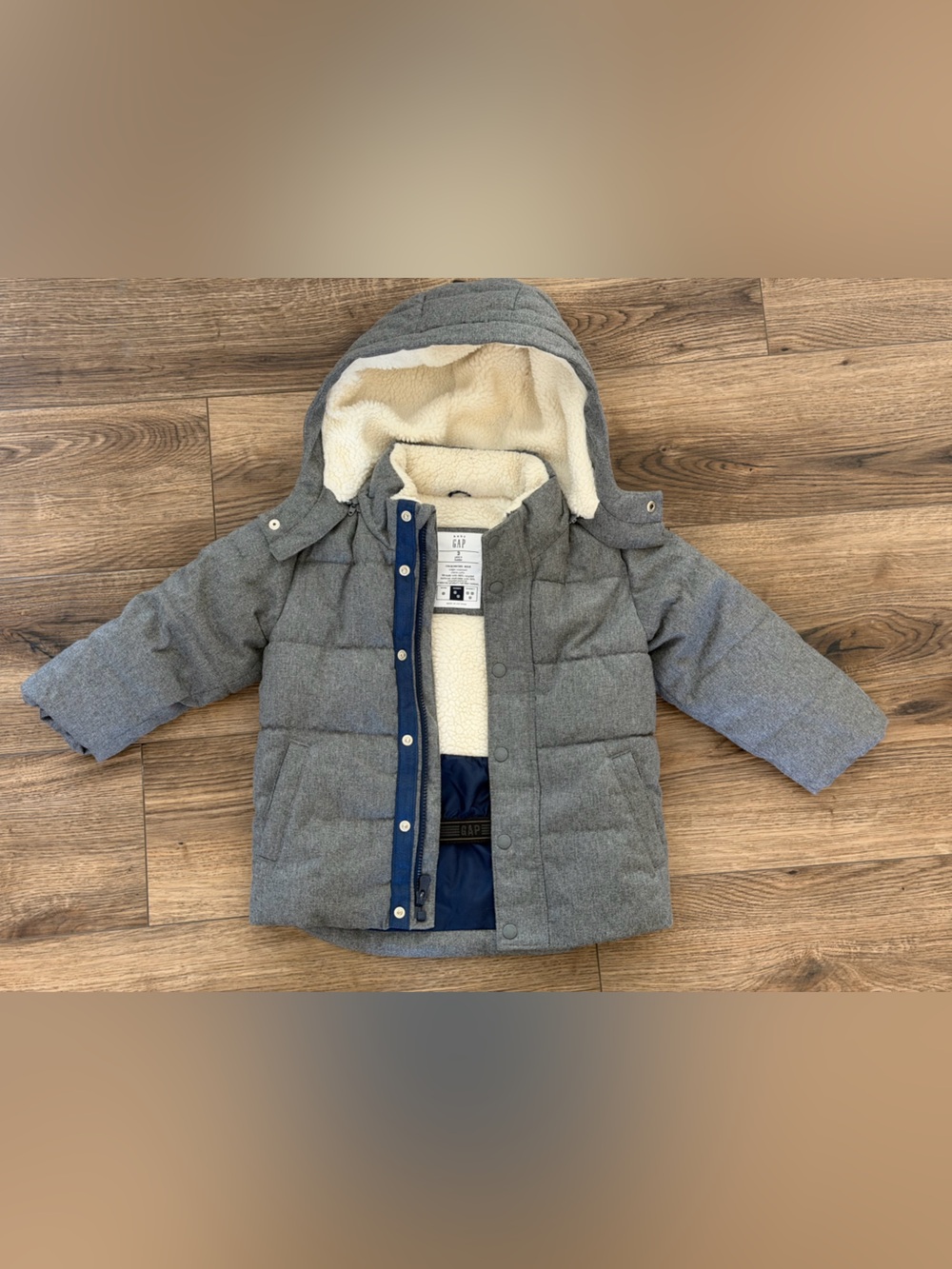 Gap toddler 3T cold max insulated winter coat hood LIKE NEW puffer sherpa lined